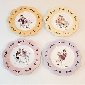 PartyLite Sidewalk Cafe Set of 4 Plates